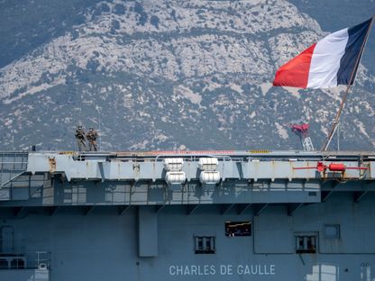 حاملة الطائرات الفرنسية شارل ديجول التي تعمل بالطاقة النووية. 12 أبريل 2020 - AFP