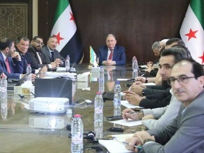 وزير المالية السوري محمد يسر برنية يستقبل وفداً من البنك الدولي لبحث سبل التعاون المشترك، دمشق، سوريا. 1 يونيو 2025 - سانا