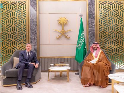 ولي العهد السعودي الأمير محمد بن سلمان خلال استقبال وزير الخارجية الأميركي أنتوني بلينكن في جدة، السعودية، 20 مارس 2024 - وكالة الأنباء السعودية "واس"