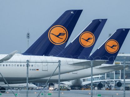 طائرات تابعة للشركة الألمانية لوفتهانزا تقف في مطار ميونيخ في ألمانيا. 20 فبراير 2024 - AFP