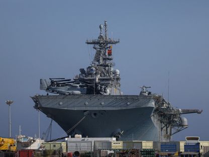 السفينة الهجومية الأميركية USS Wasp خلال رسوها في قبرص. 10 أغسطس 2024 - Reuters