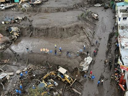 مشهد جوي لفيضان ضرب الإكوادور في 1 فبراير 2022 - AFP
