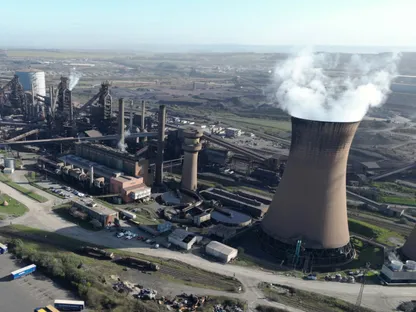 مصنع سكونثورب التابع لشركة الصلب البريطانية في مدينة سكونثورب بشمال إنجلترا. 31 مارس 2025 - REUTERS