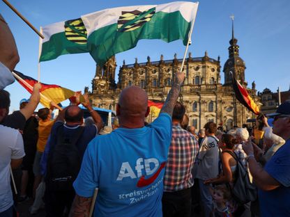 مسيرة انتخابية لأنصار حزب البديل من أجل ألمانيا AfD اليميني المتطرف في دريسدن بألمانيا. 29 أغسطس 2024 - Reuters