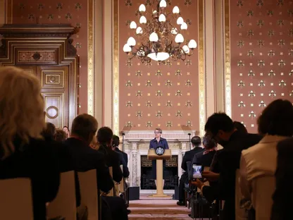 إيفيت كوبر، وزيرة الخارجية البريطانية، تُلقي كلمة في لندن، المملكة المتحدة. 9 ديسمبر 2025. - Bloomberg