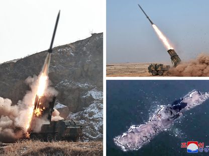 صور تظهر اختبار تحكّم بقاذفة صواريخ في مكان غير معلوم في كوريا الشمالية. 12 فبراير 2024 - AFP