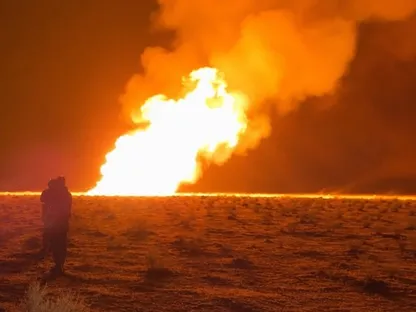 سوريا.. حريق في خط غاز بين "الشولا" ودير الزور بسبب "عمل تخريبي"