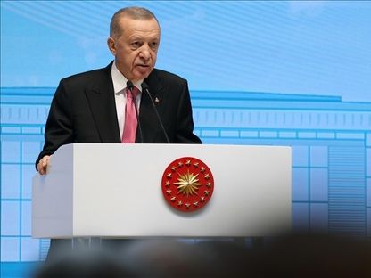 الرئيس التركي رجب طيب أردوغان يلقي كلمة في أنقرة. 3 أكتوبر 2023 - الأناضول