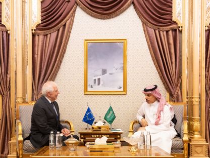 وزير الخارجية السعودي الأمير فيصل بن فرحان يستقبل جوزيب بوريل منسق السياسة الأمنية والخارجية بالاتحاد الأوروبي في الرياض. 29 أبريل 2024 - Twitter/KSAMOFA