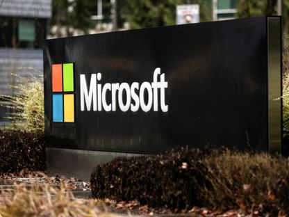 شعار شركة مايكروسوفت في مقرها بالعاصمة الأميركية واشنطن. 18 يناير 2023 - Reuters