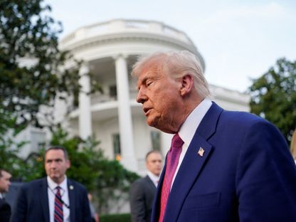 الرئيس الأميركي دونالد ترمب يحضر فعالية لأعضاء الكونجرس في البيت الأبيض بالعاصمة واشنطن، 12 يونيو 2025 - REUTERS