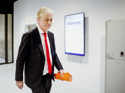 زعيم حزب الحرية اليميني المتطرف في هولندا خيرت فيلدرز. لاهاي، هولندا. 16 مايو 2024 - AFP
