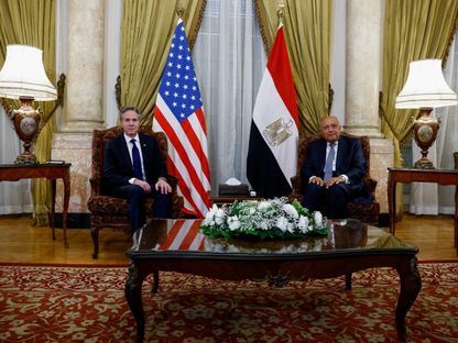 وزير الخارجية المصري سامح شكري يستقبل نظيره الأميركي أنتوني بلينكن في القاهرة. 21 مارس 2024 - Reuters