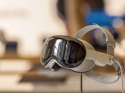 نظارة Vision Pro من أبل معروضة في أحد متاجر الشركة في لندن، بريطانيا. 12 يوليو 2024 - Bloomberg