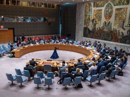 جانب من جلسة مجلس الأمن الدولي بشأن الحفاظ على السلام والأمن الدوليين. 18 مارس 2024 - Reuters
