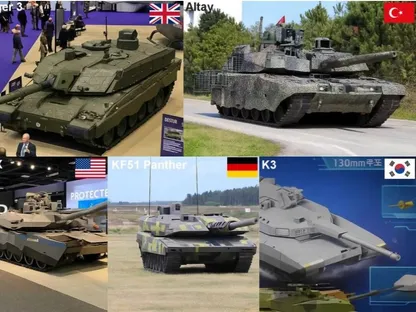صورة مجمعة لأحدث دبابات القتال في العالم، وهي الدبابة K3 الكورية الجنوبية وبانثر KF51 الألمانية وأبرامز M1E3 الأميركية، وألتاي التركية وتشالنجر 3 البريطانية - (Army Recognition)