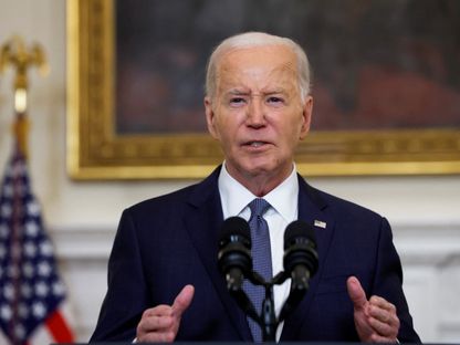 الرئيس الأميركي جو بايدن يلقي تصريحات بشأن الشرق الأوسط في البيت الأبيض، واشنطن، الولايات المتحدة. 31 مايو 2024 - Reuters