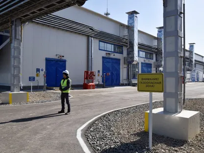 محطة ضخ تابعة لاتحاد خط أنابيب بحر قزوين (CPC) قرب مدينة أتيراو في كازاخستان، 12 أكتوبر 2017 - Reuters