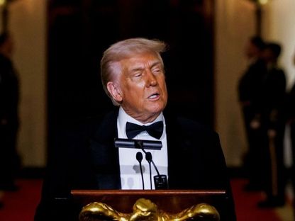 الرئيس الأميركي دونالد ترمب خلال فاعلية في نيويورك. 22 فبراير 2025 - Bloomberg