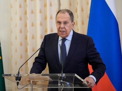 وزير الخارجية الروسي سيرجي لافروف خلال حفل استقبال للدبلوماسيين من الدول الإفريقية في العاصمة موسكو- 26 مايو 2025 - Reuters