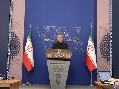 المتحدث باسم الخارجية الإيرانية ناصر كنعاني خلال مؤتمر صحافي في طهران. 10 يونيو 2024 - AFP