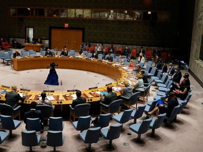 صورة أرشيفية لاجتماع مندوبي الدول الأعضاء في مجلس الأمن الدولي - 16 أغسطس 2021 - AFP