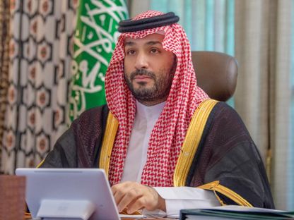 ولي العهد السعودي الأمير محمد بن سلمان خلال كلمة له في الاجتماع الافتراضي الاستثنائي لمجموعة "بريكس" وقادة الدول المدعوّة للانضمام بشأن تدهور الأوضاع في غزّة. 21 نوفمبر 2023 - وكالة "واس"