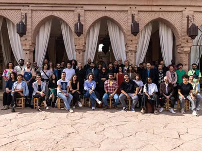 جانب من المشاركين في مبادرة "ورشات الأطلسي" التابعة لمهرجان الفيلم الدولي بمراكش 2024 - المكتب الإعلامي للمهرجان