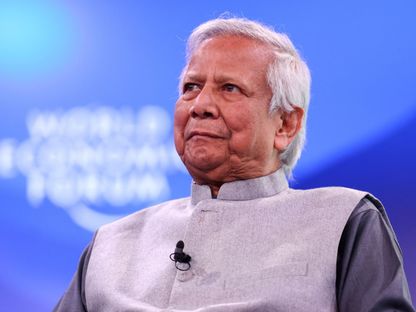 رئيس بنجلايش المؤقت محمد يونس خلال حضوره المنتدى الاقتصادي العالمي، سويسرا، 23 يناير 2025 - REUTERS