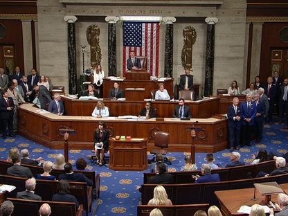 جلسة مجلس النواب الأميركي خلال التصويت على مشروع قانون لمعاقبة المحكمة الجنائية الدولية. 04 يونيو 2024 - Us House