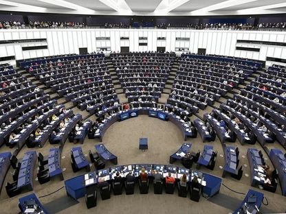 جلسة عامة في البرلمان الأوروبي، ستراسبورج، شرقي فرنسا. 14 مارس 2023 - AFP