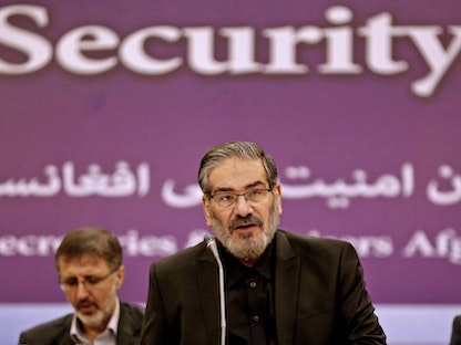 علي شمخاني الأمين السابق للمجلس الأعلى للأمن القومي الإيراني خلال اجتماع للمجلس في طهران. 26 سبتمبر 2018 - AFP