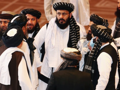 جانب من جلسات مفاوضات الحكومة الأفغانية وحركة طالبان في الدوحة - 12 سبتمبر 2020 - REUTERS