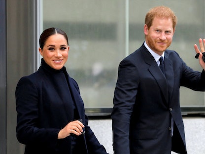 دوق ساسكس الأمير هاري وزوجته ميجان ماركل في نيويورك. 23 سبتمبر 2021  - REUTERS
