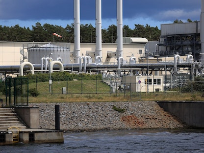 محطة لضخ الغاز الوارد من خط أنابيب "نوردستريم 1" مع بدء التوقف لإجراء صيانة للخط تستمر 10 أيام – لوبومين، ألمانيا – 11 يوليو 2022 - Bloomberg
