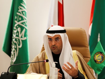 نايف الحجرف، الأمين العام لمجلس التعاون لدول الخليج العربية خلال القمة الخليجية في محافظة العلا السعودية - REUTERS