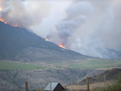 دخان يتصاعد من حريق إحدى الغابات في كندا - via REUTERS