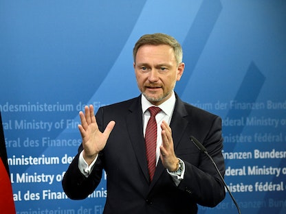 وزير المالية الألماني كريستيان ليندنر في وزارة المالية في برلين، ألمانيا. 31 مارس 2022 - REUTERS