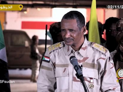 قائد قوات الدعم السريع السودانية، محمد حمدان دقلو "حميدتي" في كلمة له. 2 نوفمبر 2023 - twitter/RSFSudan