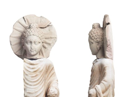 تمثال بوذا المكتشف في مدينة برنيكي الأثرية في مصر. 26 أبريل 2023 