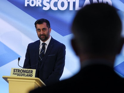 الحزب الوطني الاسكتلندي الحاكم يختار حمزة يوسف في زعامة الحزب ورئاسة الحكومة. 27 مارس 2023 - REUTERS