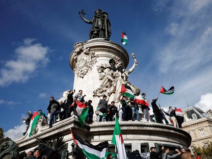مظاهرات داعمة لفلسطين في العاصمة الفرنسية باريس. 22 أكتوبر 2023 - REUTERS