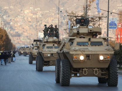 جانب من الاستعراض العسكري لحركة طالبان في العاصمة الأفغانية كابو،ل 14 نوفمبر 2021 - REUTERS