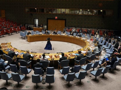 جلسة بمجلس الأمن الدولي، 16 أغسطس 2021 - AFP