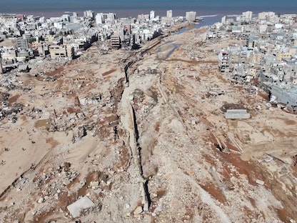المناطق المتضررة في أعقاب فيضانات درنة في ليبيا. 13 سبتمبر 2023 - Reuters