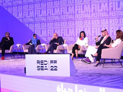 جانب من المؤتمر الصحفي لإعلان تفاصيل الدورة الثانية لمهرجان البحر الأحمر السينمائي - جدة - 31 أكتوبر 2022 - المكتب الإعلامي للمهرجان