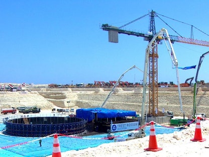 أعمال البناء بمحطة الضبعة النووية في مصر - Twitter/Rusembegypt
