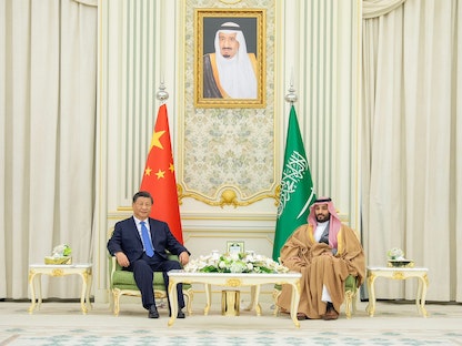 ولي العهد السعودي الأمير محمد بن سلمان والرئيس الصيني شي جين بينج خلال مباحثات في الرياض. 8 ديسمبر 2022 - "واس"