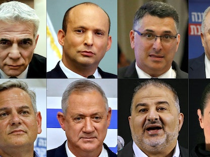 صور مجمعة لزعماء الائتلاف الحكومي الجديد في إسرائيل - AFP