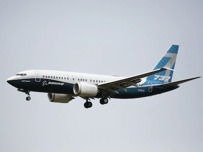 طائرة 737 ماكس التابعة لشركة بوينغ خلال إجراء تجارب في 30 سبتمبر 2020 - AFP